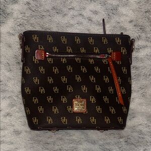 Dooney & Bourke Black and Gold Monogram Crossbody
